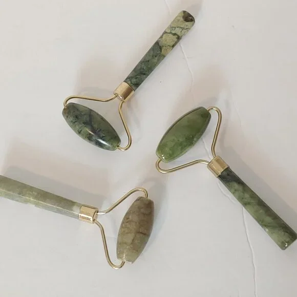 NWT Jade Facial Skincare Eye Face Roller Massage Tool Natural Stone - Picture 5 of 13